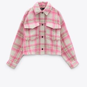 Zara Pink Plaid Jacket